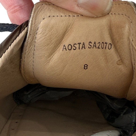 Aerogreen Italy Women Leather Spikeless Golf Shoes Size‎ 8 Gold Snakeskin Luxury - Picture 6 of 16